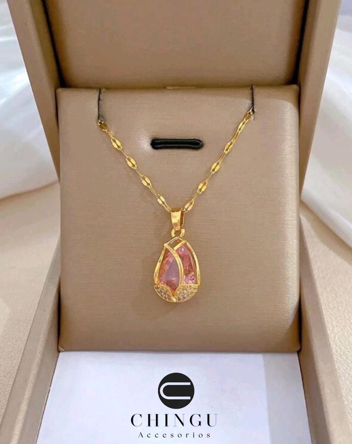 Gargantilla con dije de flor de tulipán - 2