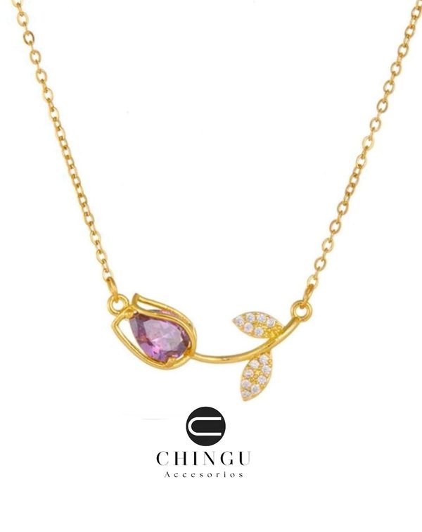 Collar con colgante de tulipán
