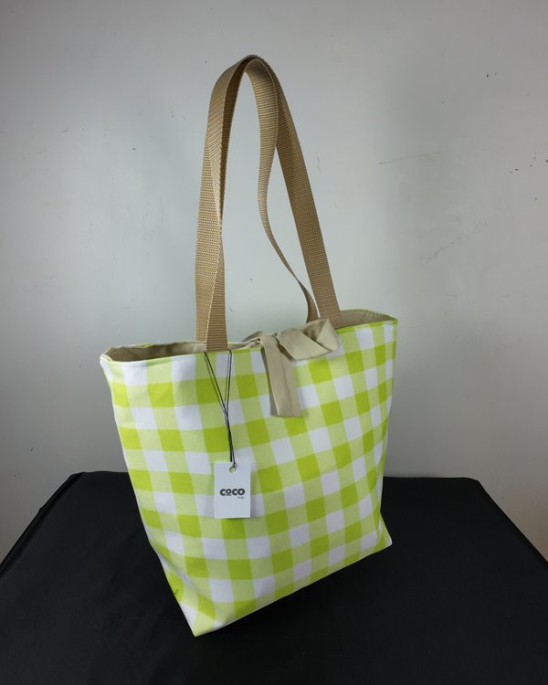 TOTE BAG – VERDE LIMA VICHY