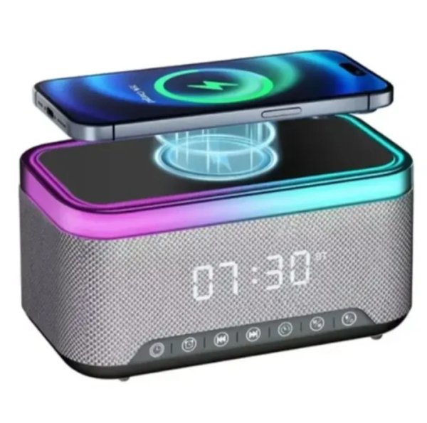 Reloj despertador con cargador inalámbrico