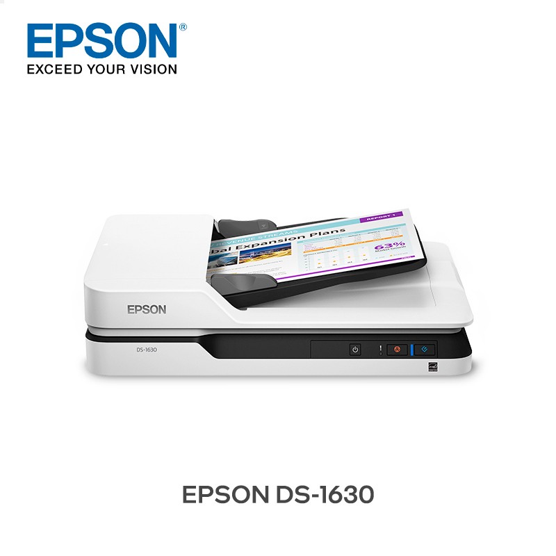 Escáner Epson DS-1630 / Cama Plana + ADF (Alimentador Automático 50 Hojas) / 25 ppm / Duplex Automático / USB 3.0
