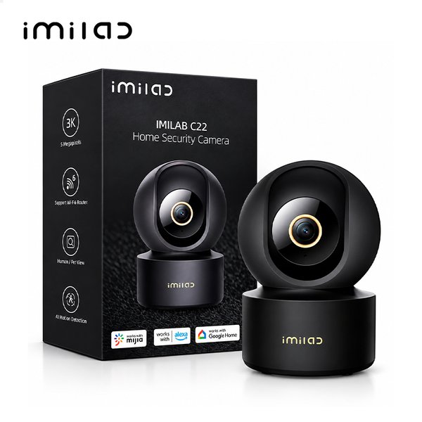 IMILAB C22 / Resolución 3K (5MP - 2880x1620) / Wi-Fi 6 / Detección IA de Humanos y Mascotas / Compatible con Alexa y Google Home