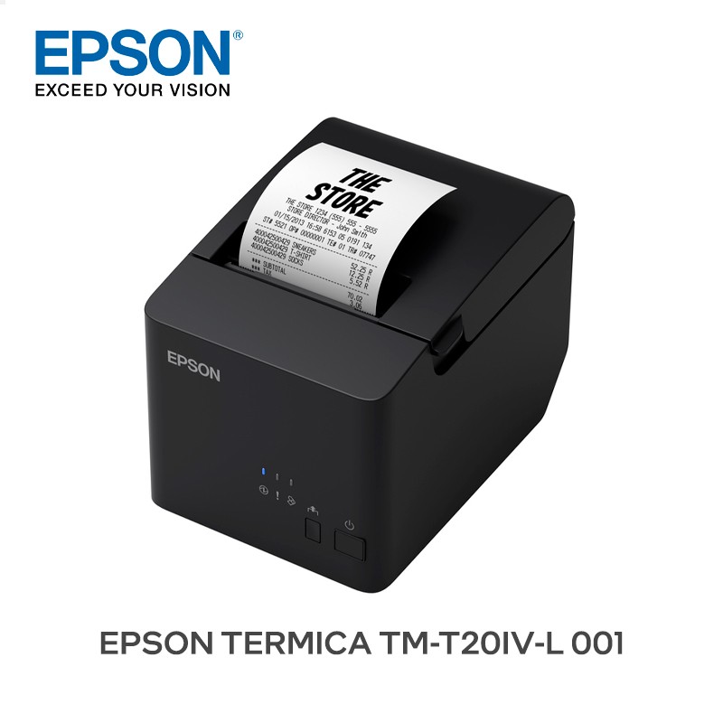 Impresora Térmica de Recibos Epson TM-T20IV-L 001 / USB + Ethernet / Cortador Automático / 250 mm/s / Papel 80mm
