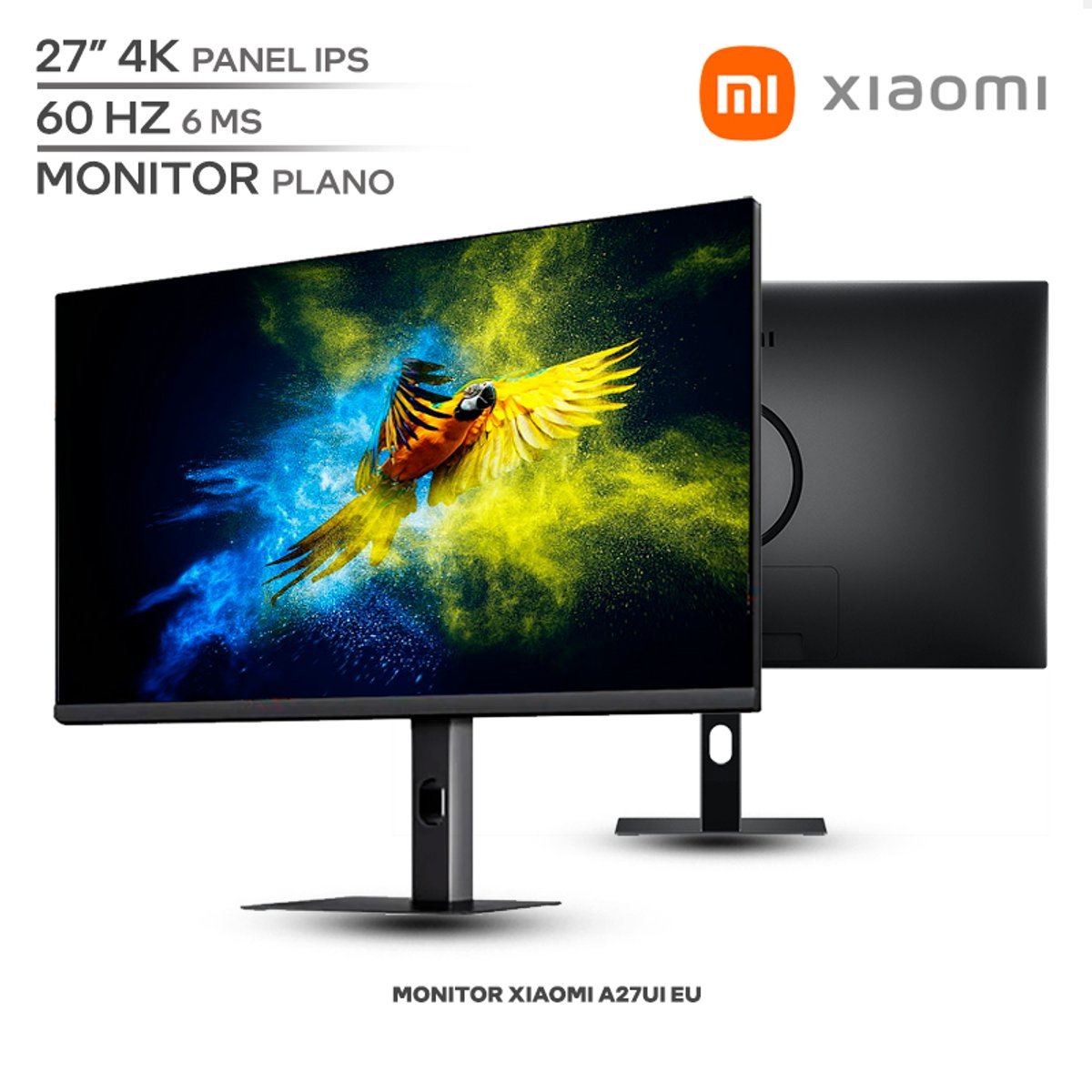 Monitor Xiaomi A27Ui EU / 27 Pulgadas / Resolución 4K / Panel IPS / 60Hz / 6ms / Diseño Plano / Negro