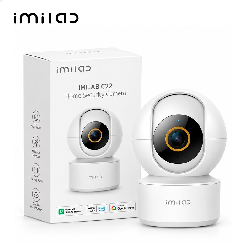 IMILAB C22 / Resolución 3K (5MP - 2880x1620) / Wi-Fi 6 / Detección IA de Humanos y Mascotas / Compatible con Alexa y Google Home
