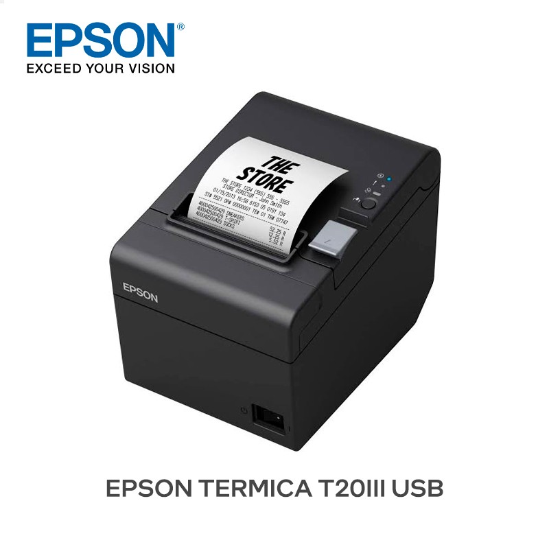Impresora Térmica de Recibos Epson TM-T20III / USB + Serial / Cortador Automático / 250 mm/s / Papel 80mm