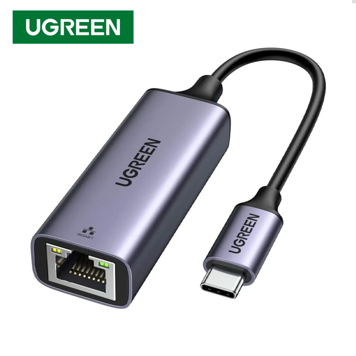 Adaptador Red UGREEN USB-C a Ethernet / Gigabit 1000 Mbps / Cuerpo de Aluminio / Plug & Play
