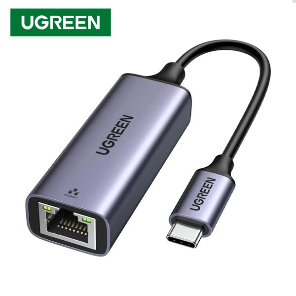 Adaptador Red UGREEN USB-C a Ethernet / Gigabit 1000 Mbps / Cuerpo de Aluminio / Plug & Play