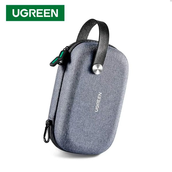 Estuche Organizador UGREEN / Bolso Impermeable para Accesorios / Anti-Golpes / Asa Reforzada y Mosquetón / Gris