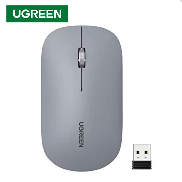 Mouse Inalámbrico UGREEN / 2.4GHz con Receptor USB / 1 Pila AA (Hasta 18 Meses) / Diseño Slim / Gris