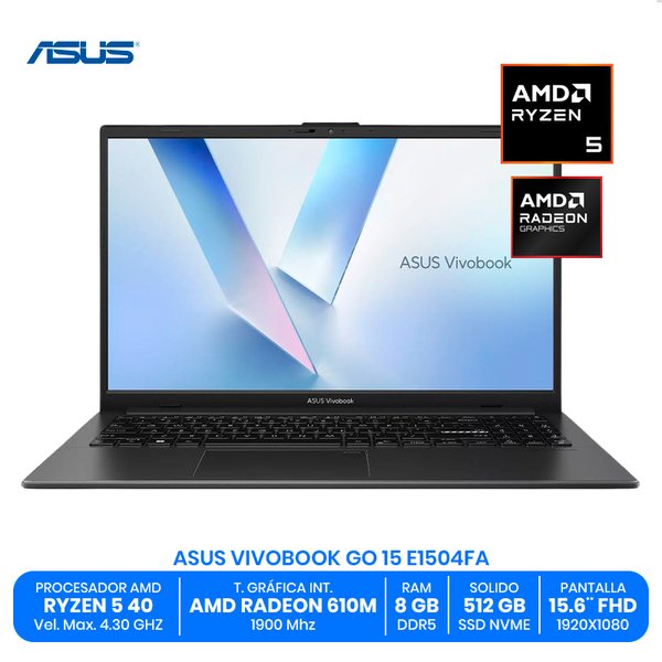 ASUS VIVOBOOK GO 15 E1504FA / AMD Ryzen 5 40 / 8GB RAM LPDDR5 / 512GB SSD NVMe / 15.6" FHD