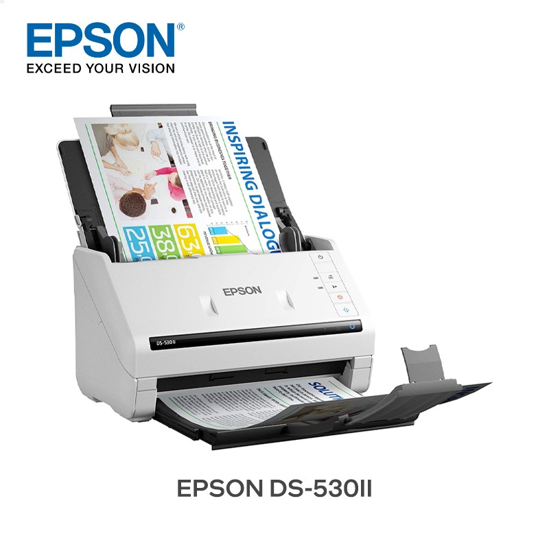 Escáner Epson DS-530 II / Profesional de Escritorio / ADF 50 Hojas / 35 ppm - 70 ipm / Duplex Automático / USB 3.0