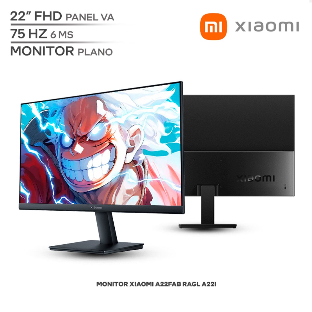 Monitor Xiaomi A22FAB RAGL / 22 Pulgadas / Resolución FHD / Panel VA / 75Hz / 6ms / Diseño Plano / Negro