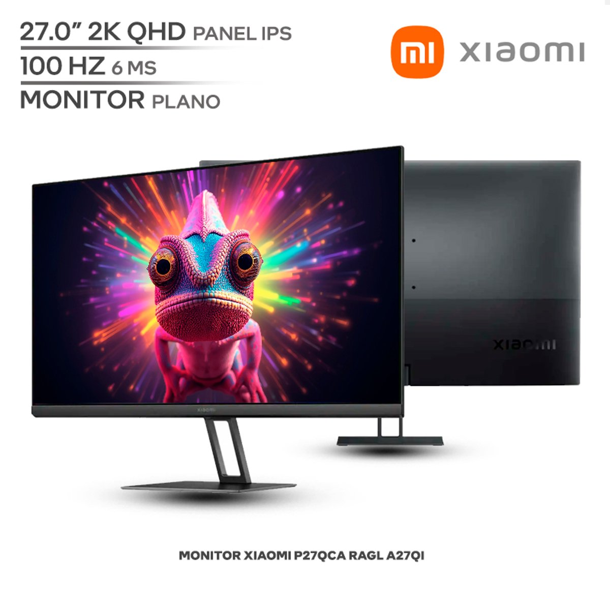 Monitor Xiaomi A27Qi P27QCA RAGL / 27 Pulgadas / Resolución 2K QHD / Panel IPS / 100Hz / 6ms / Diseño Plano / Negro