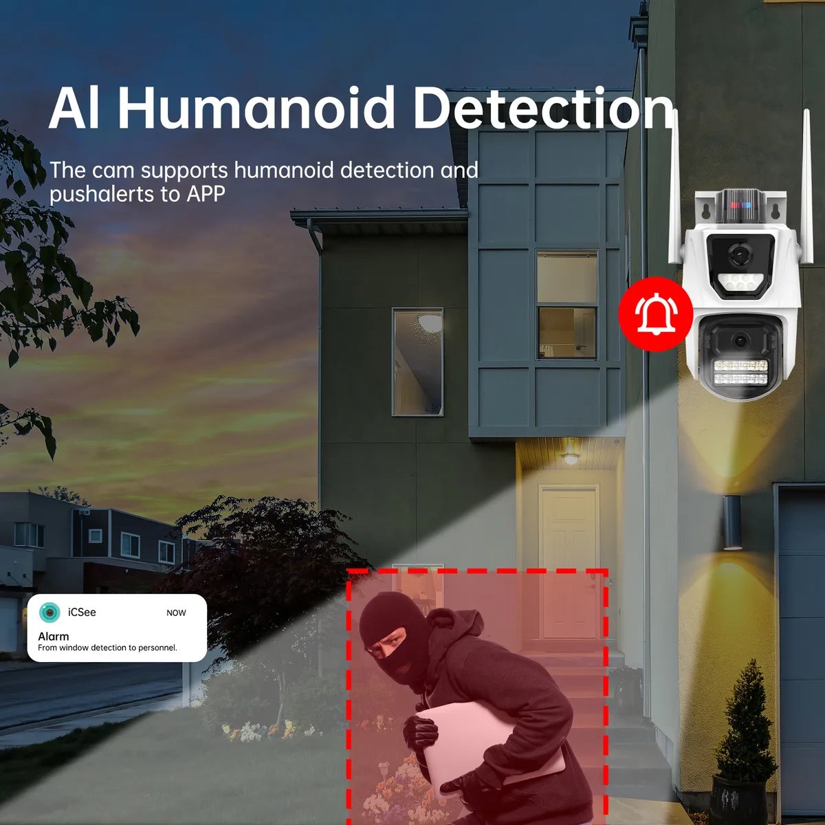 Cámara de Seguridad Smart Wifi IP 360° Triple Lente