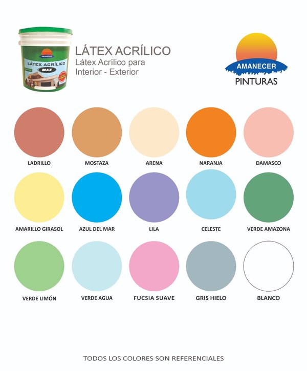Pintura Latex Acrilico al Agua Amanecer (Interior-Exterior) de 18 LTS
