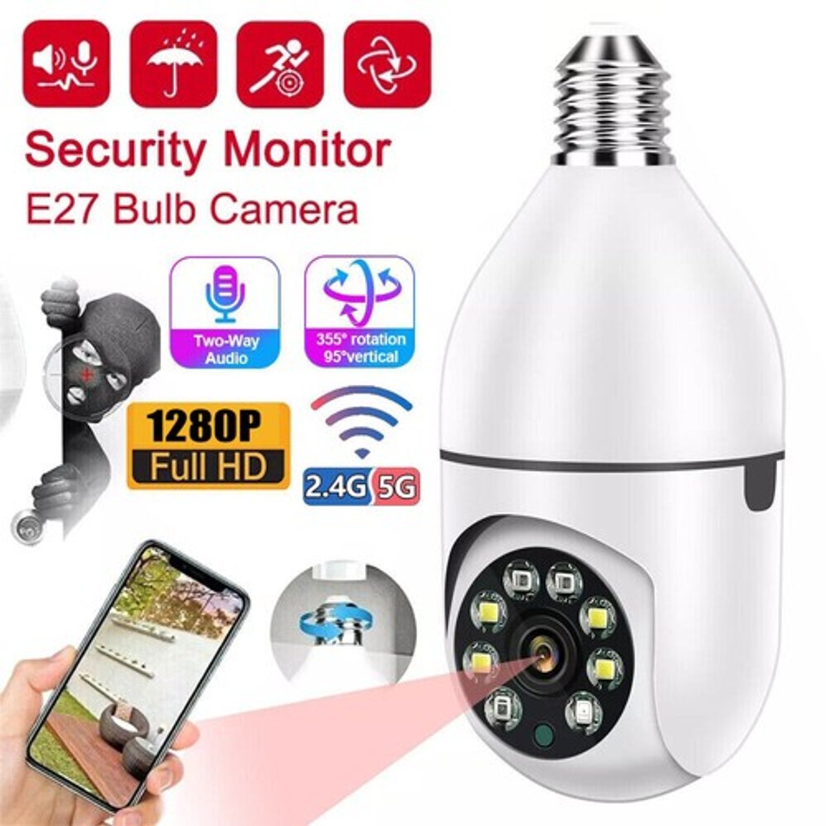 CAMARA DE VIGILANCIA SMART GIRATORIA INTERIOR VISION HD (TIPO FOCO)