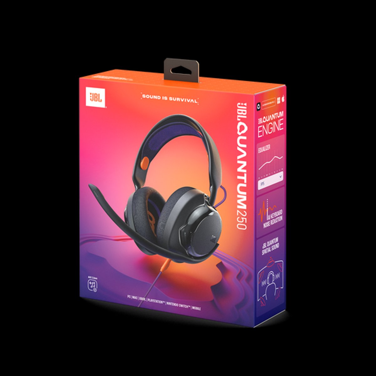 Auricular - JBL Gaming Quantum 250 Black - 2