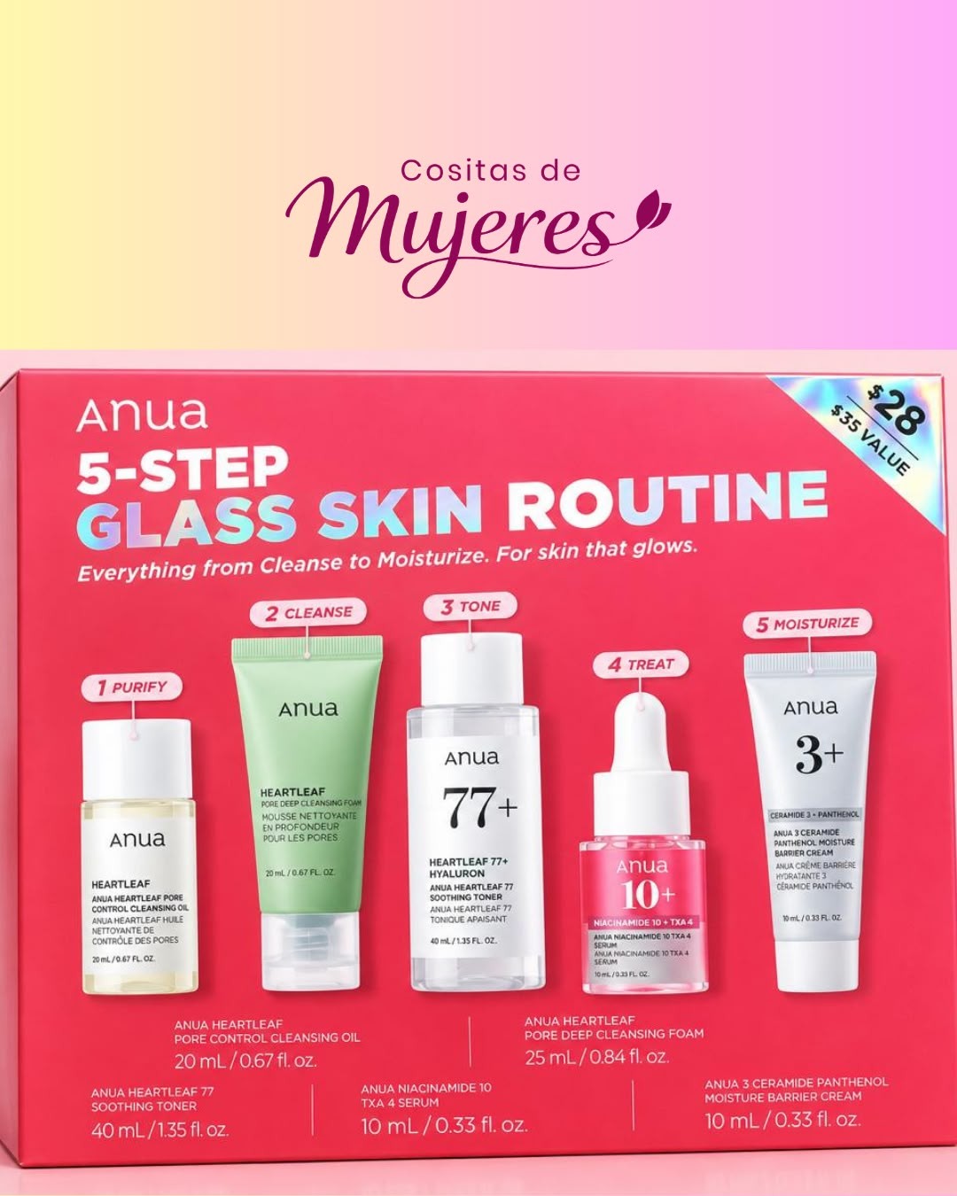 Set de cuidado facial Anua Heartleaf 5-Step