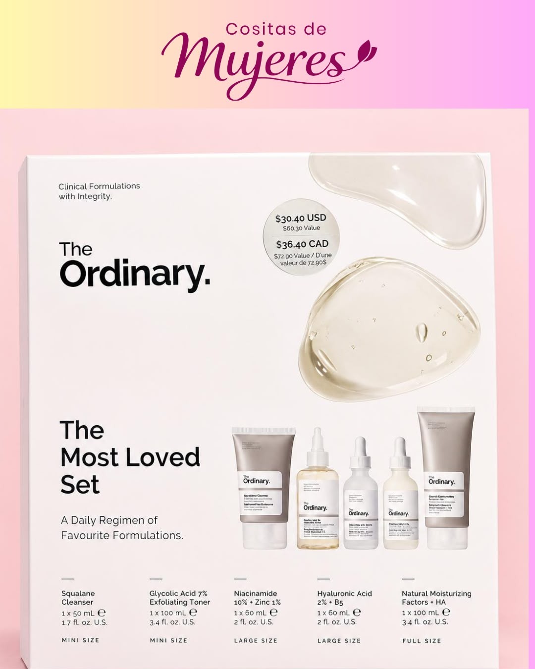 Set de cuidado facial The Ordinary Most Loved