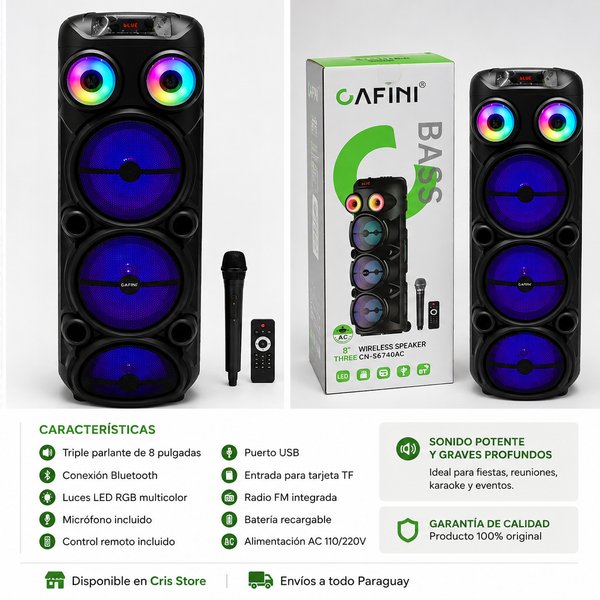 Parlante Bluetooth Gafini CN-S6782 RGB