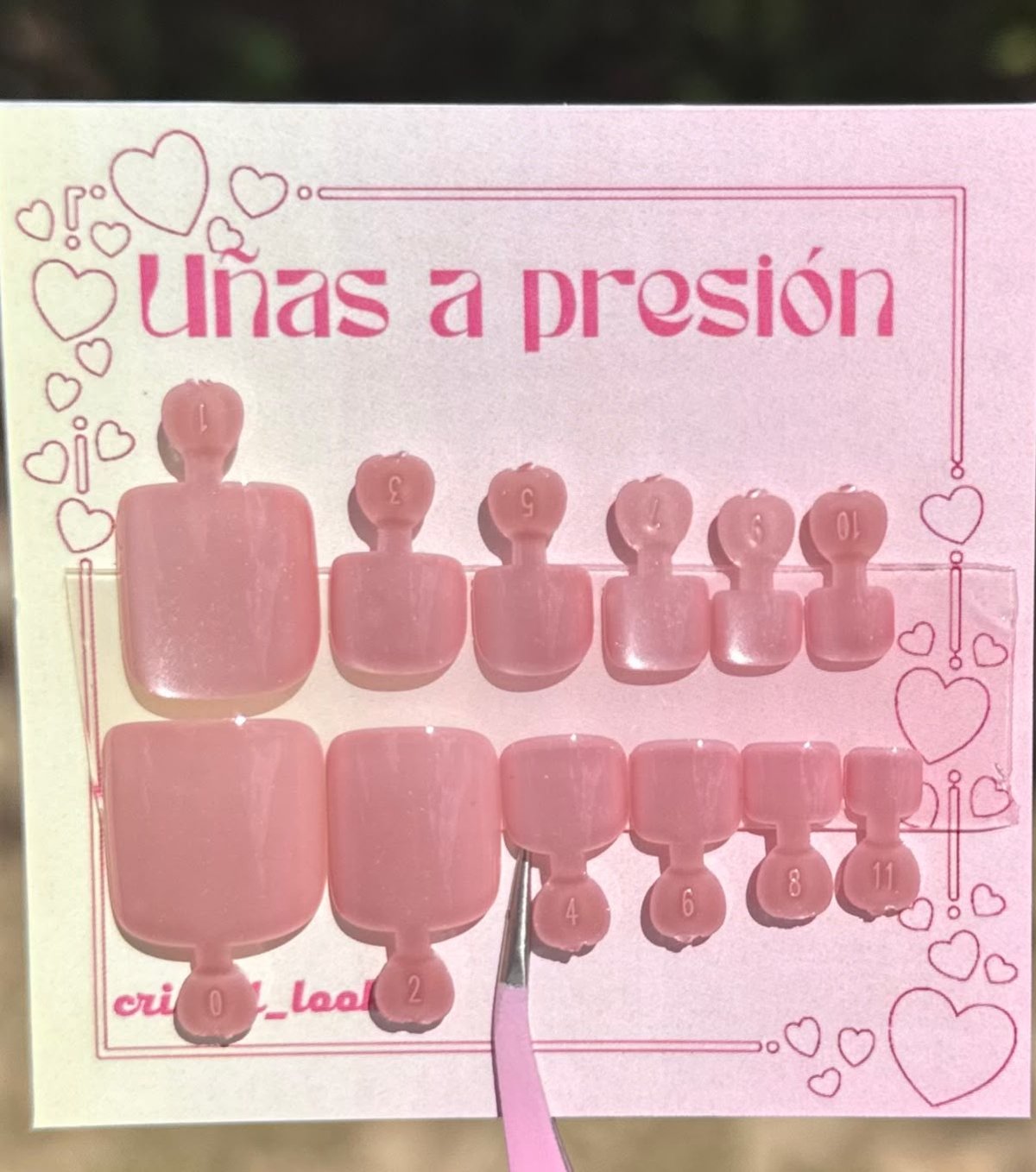 Uñas para  pies ojo de gato rosa – POBB-100 - 4