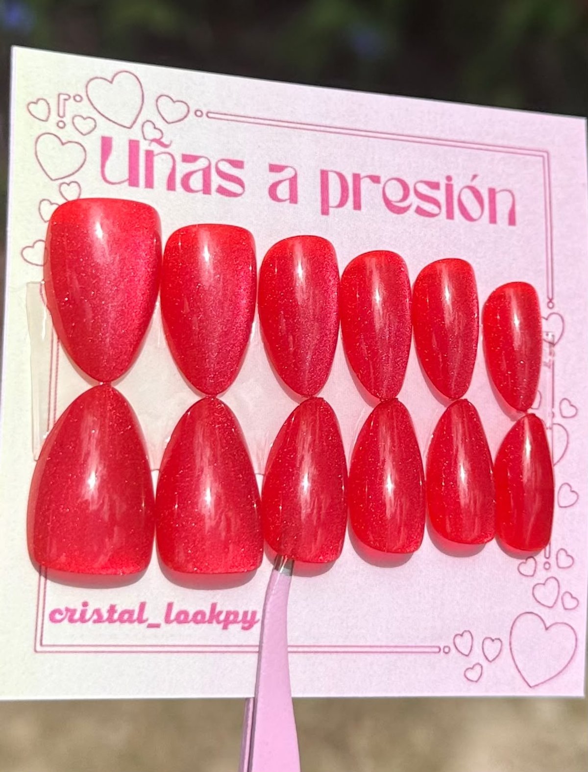 Ojo de gato rojo particulas finas-almeond-corto- POG-101 - 3