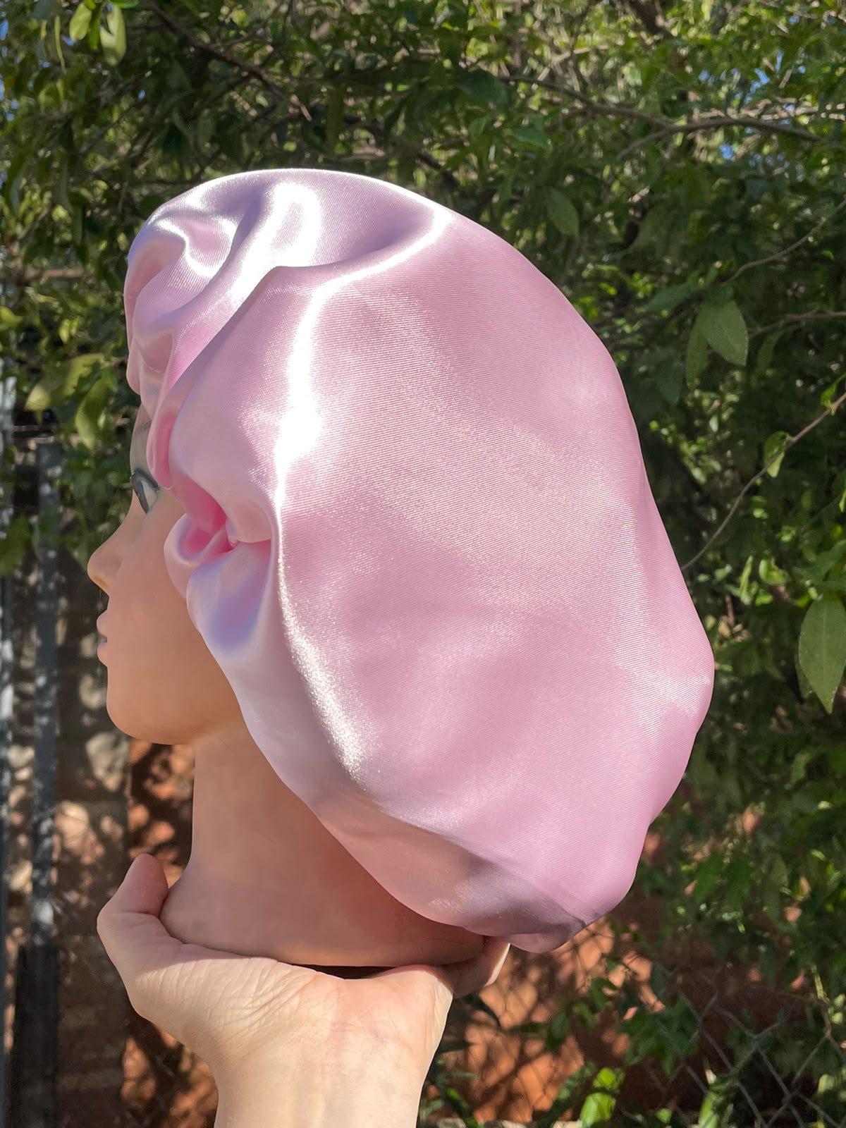 Gorro de satín Rosa para el cabello 