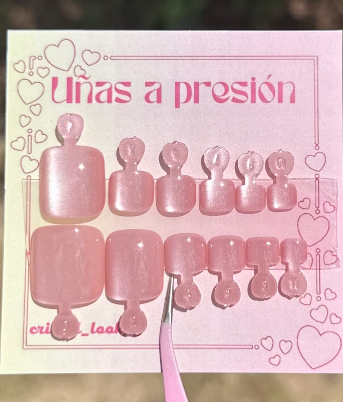 Uñas para  pies ojo de gato rosa – POBB-100