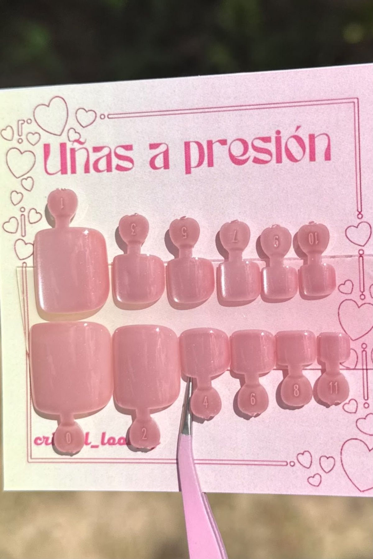 Uñas para  pies ojo de gato rosa – POBB-100 - 3