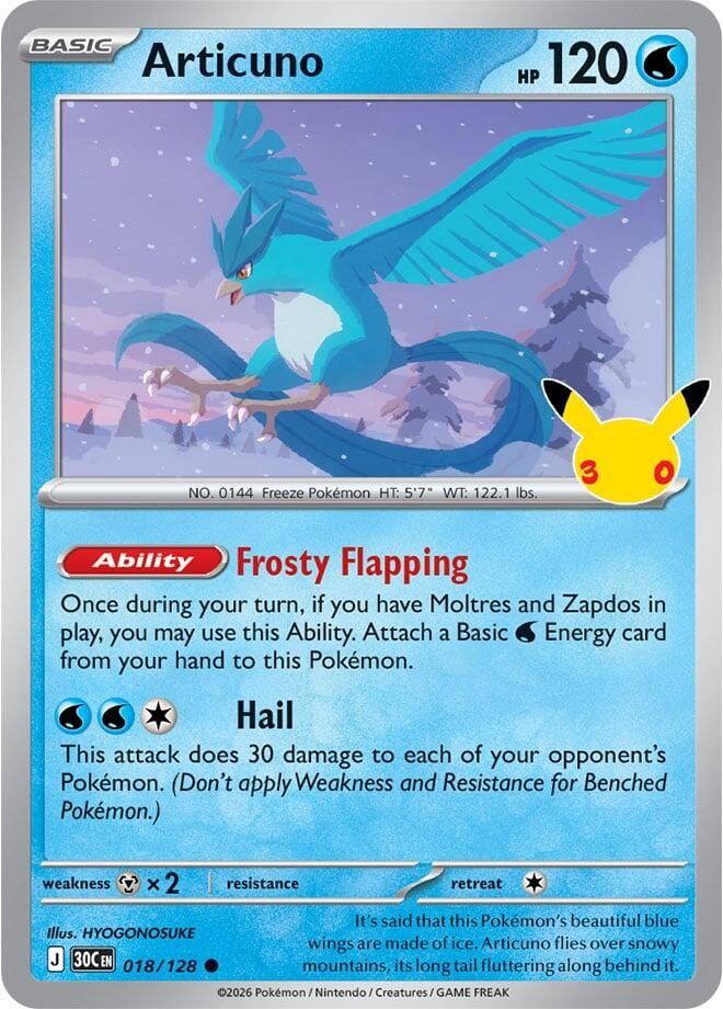 Articuno - 018/128 - ME: 30th Celebration (30C)