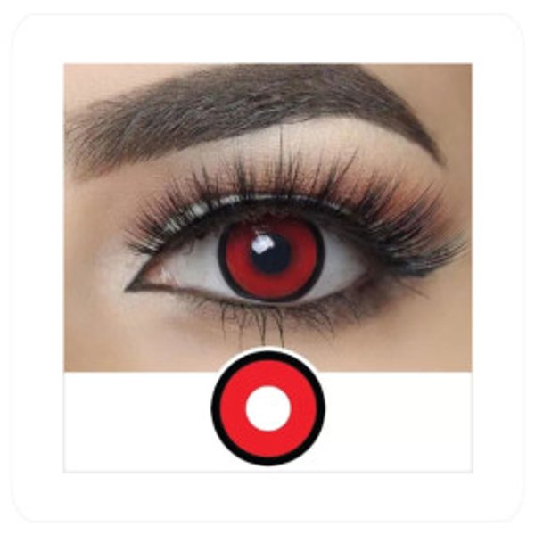 Lentes de Contacto Cosméticos Fantasía Rojo Intenso