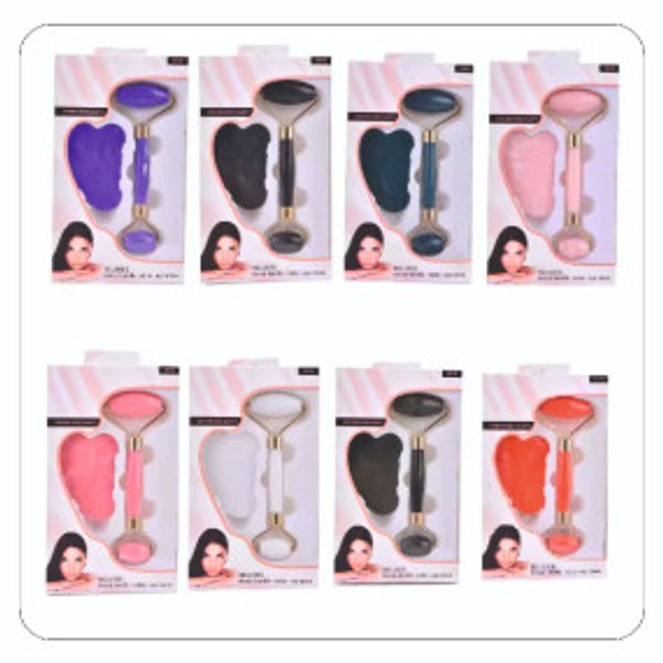 Set de Rodillo Facial de Jade y Piedra Gua Sha