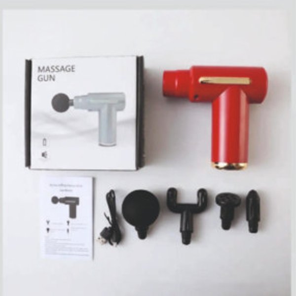 Pistola de Masaje Muscular Eléctrica Roja