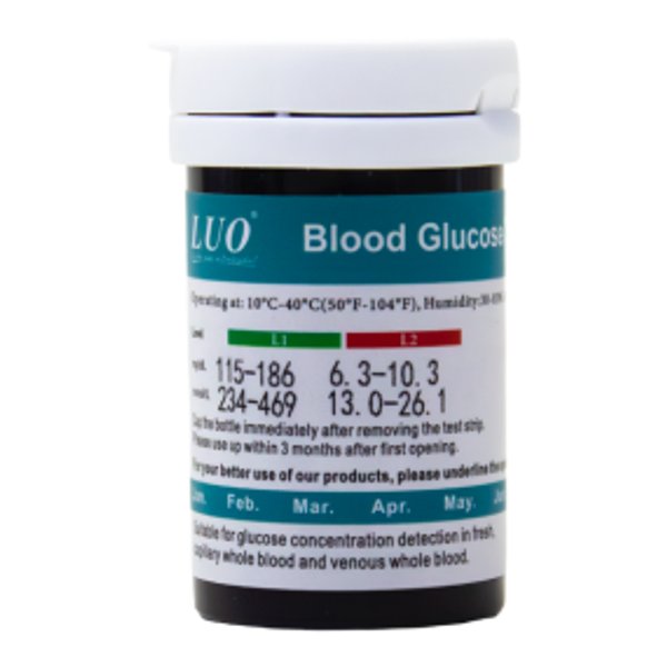 Cinta Tiras Reactivas para Medición de Glucosa (50 Piezas)