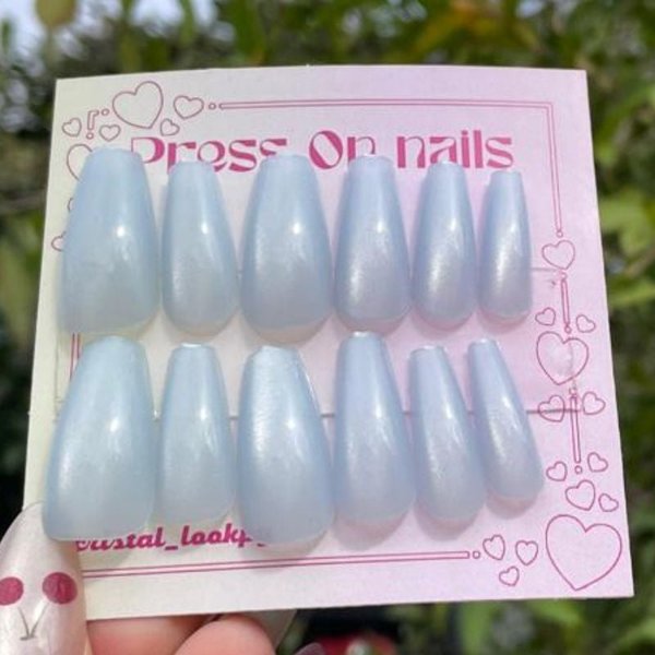 Cielo de playa - Uñas Press On - M004-6