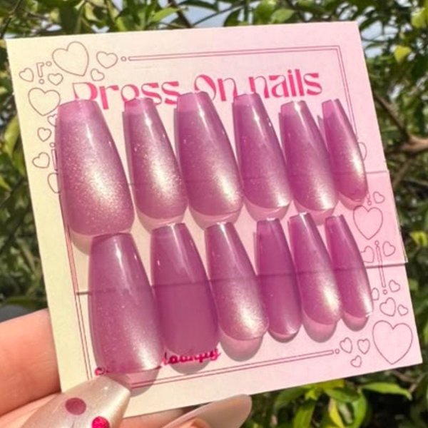 Siempre vive cristal - Uñas Press On - M004-7