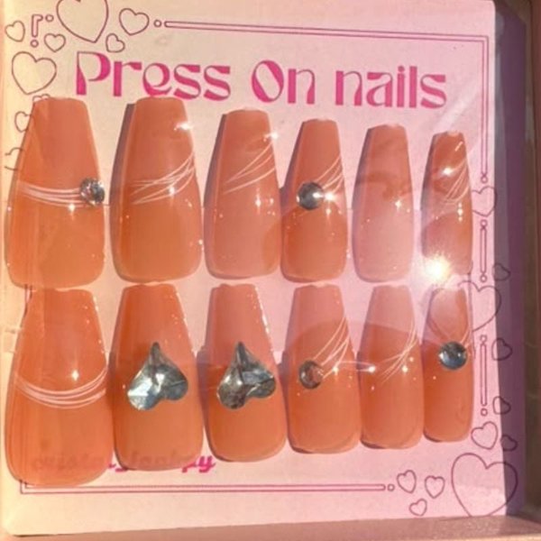Nude versatil Press On con pedreria M008-9