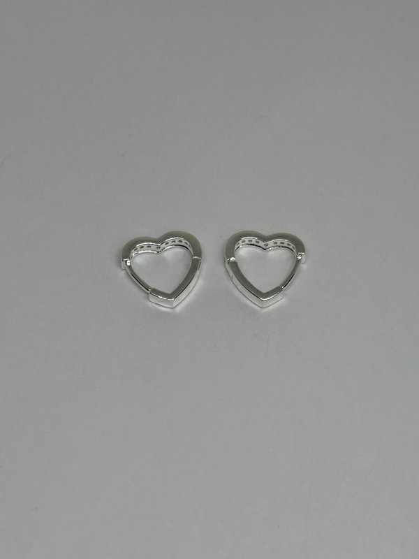 Argollita corazón bañado en plata 