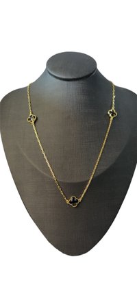 Cadena varios trevos bañado en oro