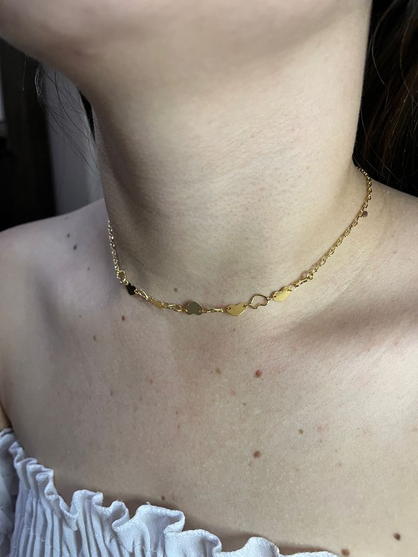Choker Corazón Bañado en Oro 