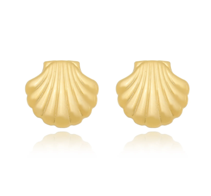 Aro de Concha Bañado en Oro 
