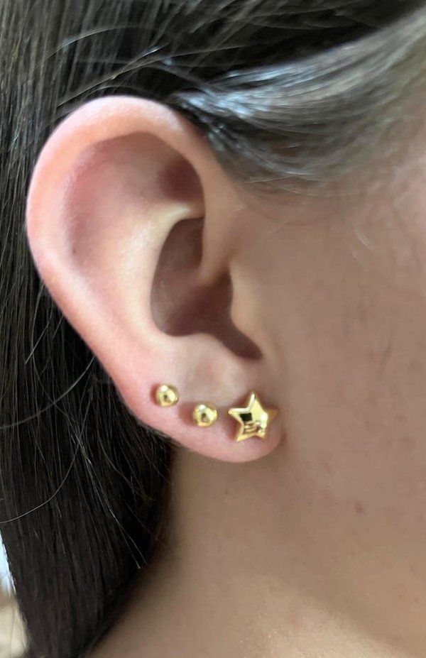Aro Estrella Bañada en Oro 