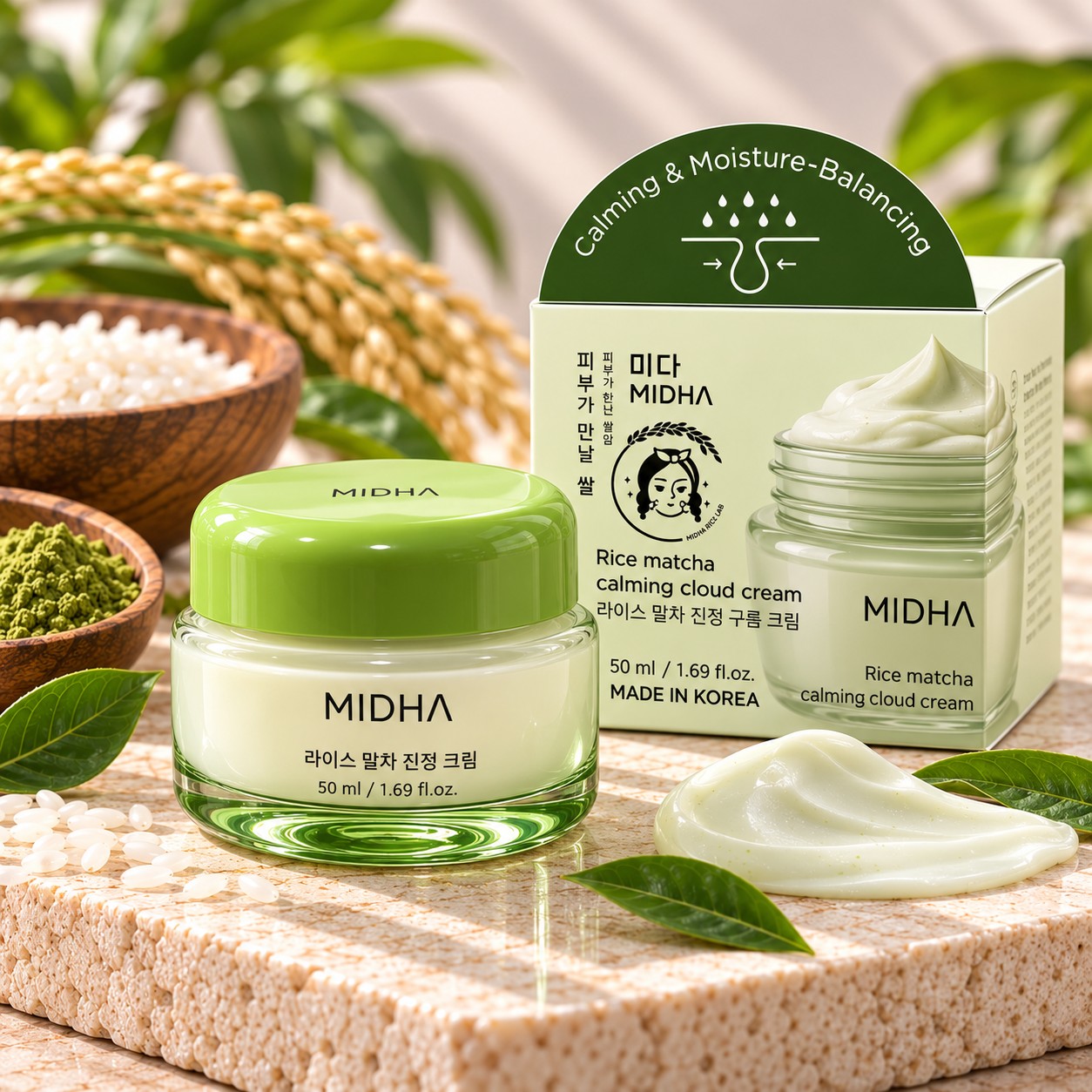 MIDHA Rice Matcha Calming Cloud Cream – 50 ml