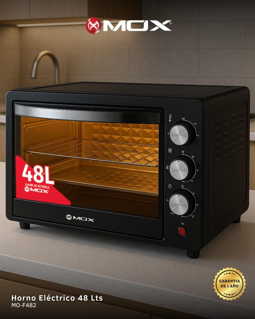 HORNO ELÉCTRICO MOX MO-F482 48 L