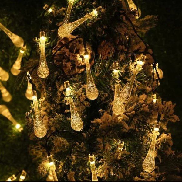 Led Solar Tipo Gotas Calido