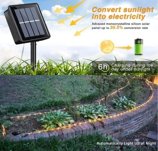 Luz Led Solar Navidena 10m