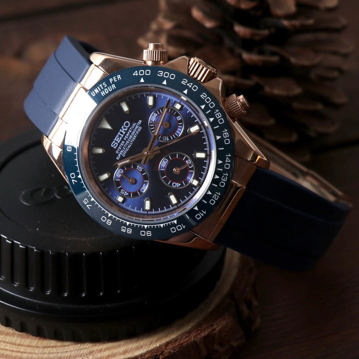 Seiko Mod Daytona "Triple Blue" - 3