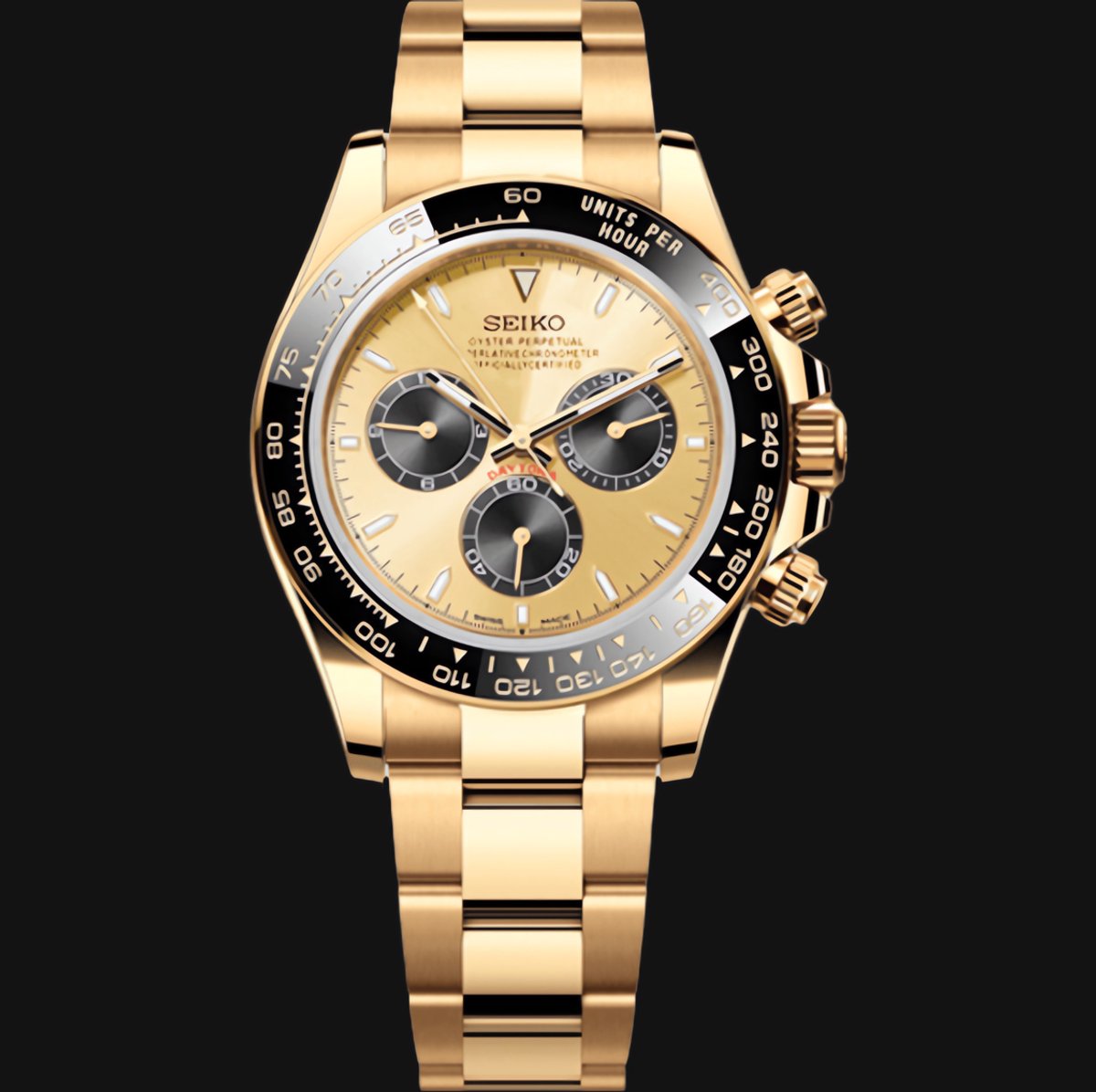 Seiko Mod Daytona "Oro & Negro"