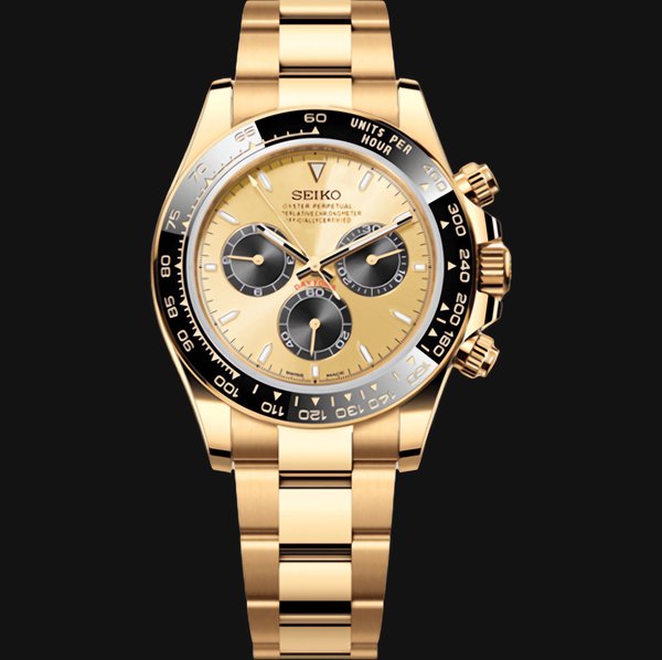 Seiko Mod Daytona "Oro & Negro"